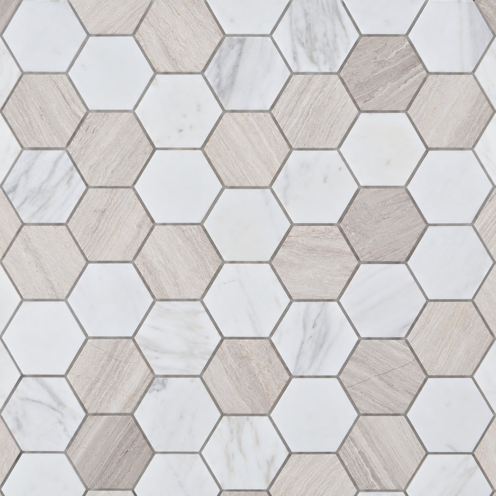 Hexalux Loft 2x2 11.75x11.75 Mosaic Tile close-up