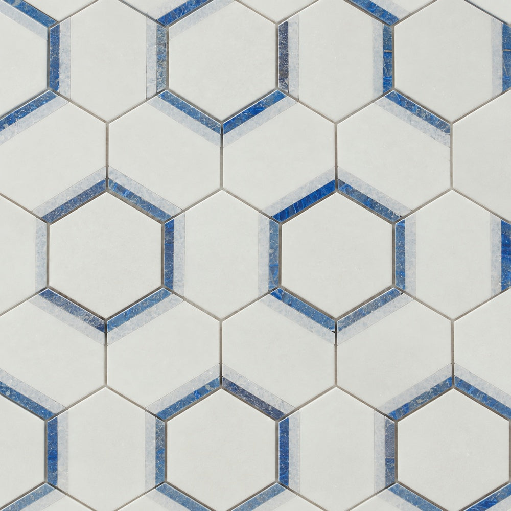 Hexalux Royal Sapphire 12x13.75 Mosaic Tile close-up