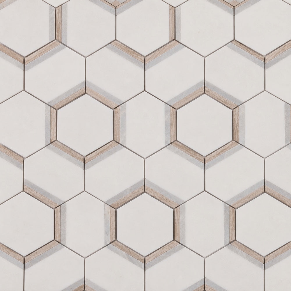 Hexalux Royal Sky 12x13.75 Mosaic Tile close-up