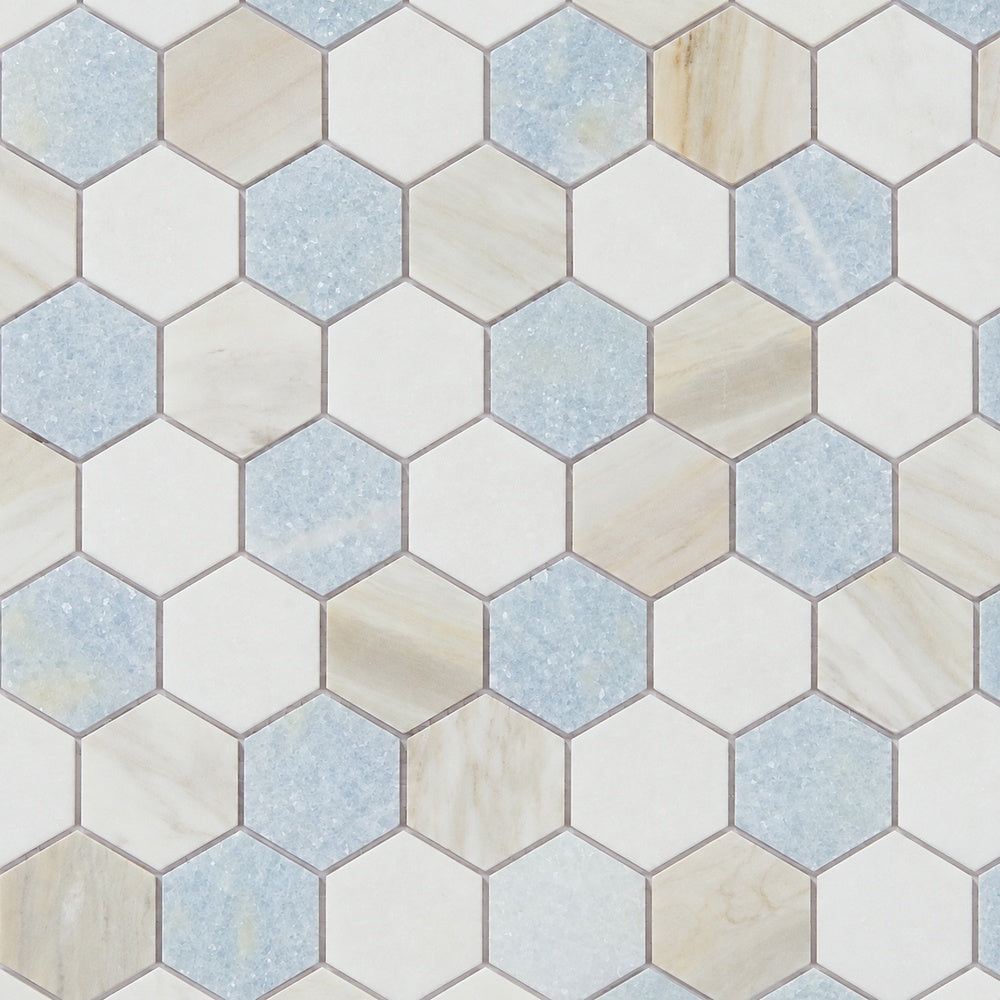 Hexalux Sky 2x2 11.75x12 Mosaic Tile close-up