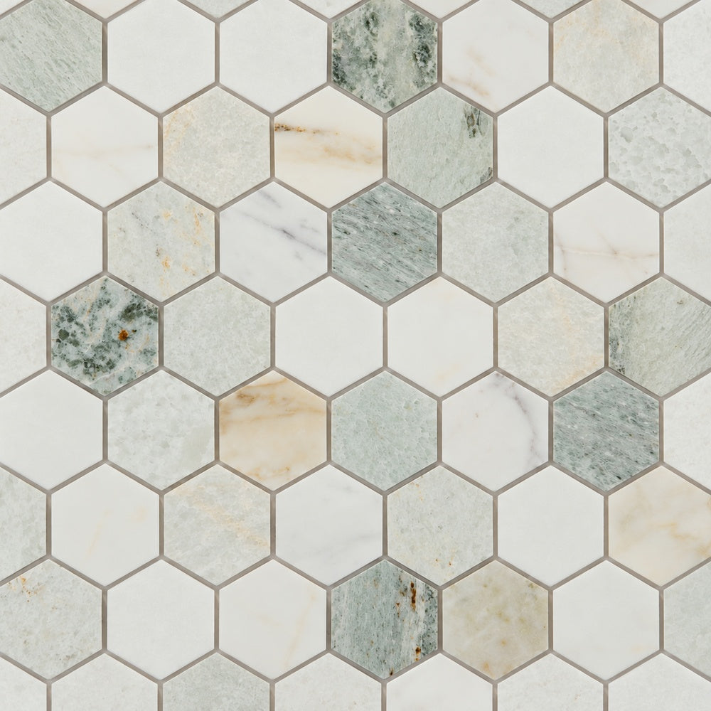 Hexalux Spring 2x2 11.75x12 Mosaic Tile close-up