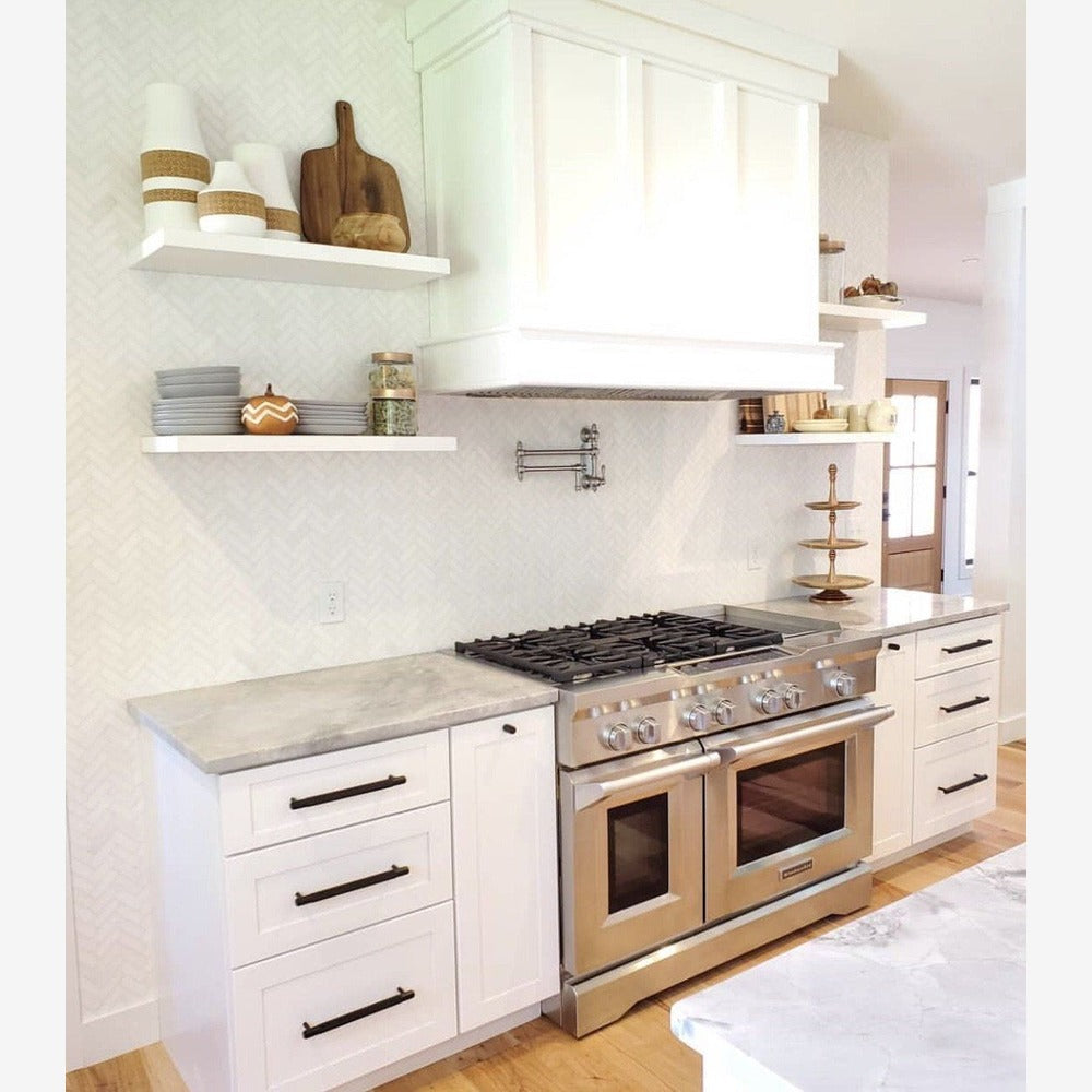 Thassos White Herringbone 1X4 Polished/Honed Marble Mosaic Tile