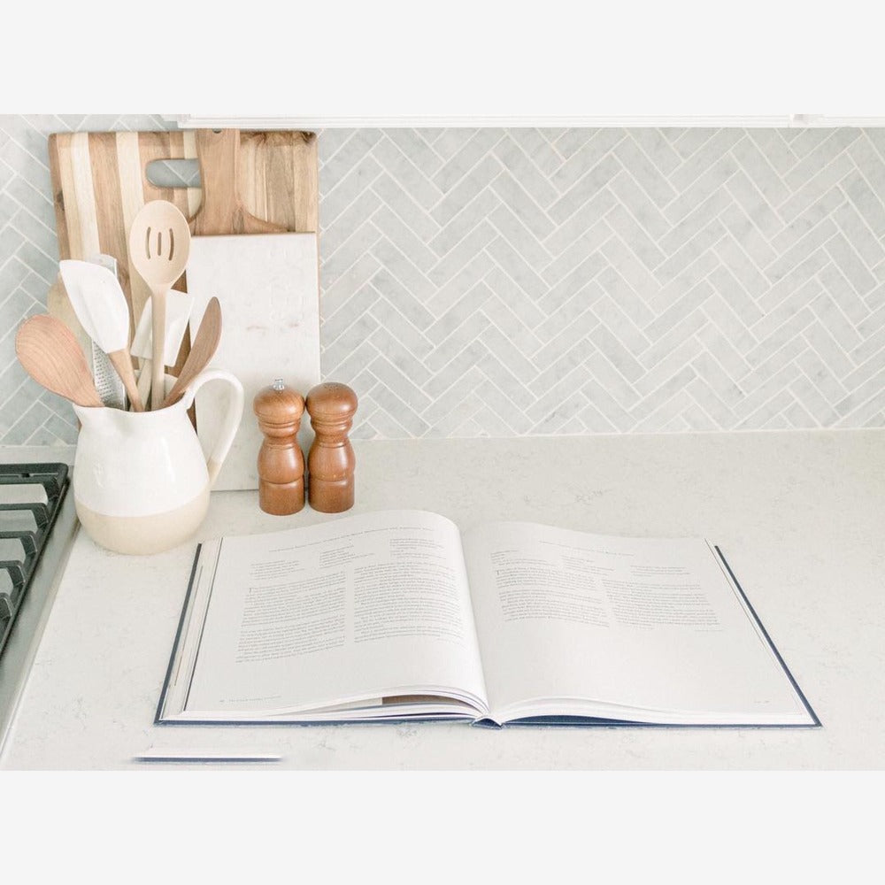 Carrara White Herringbone 1X4 Mosaic Polished/Honed