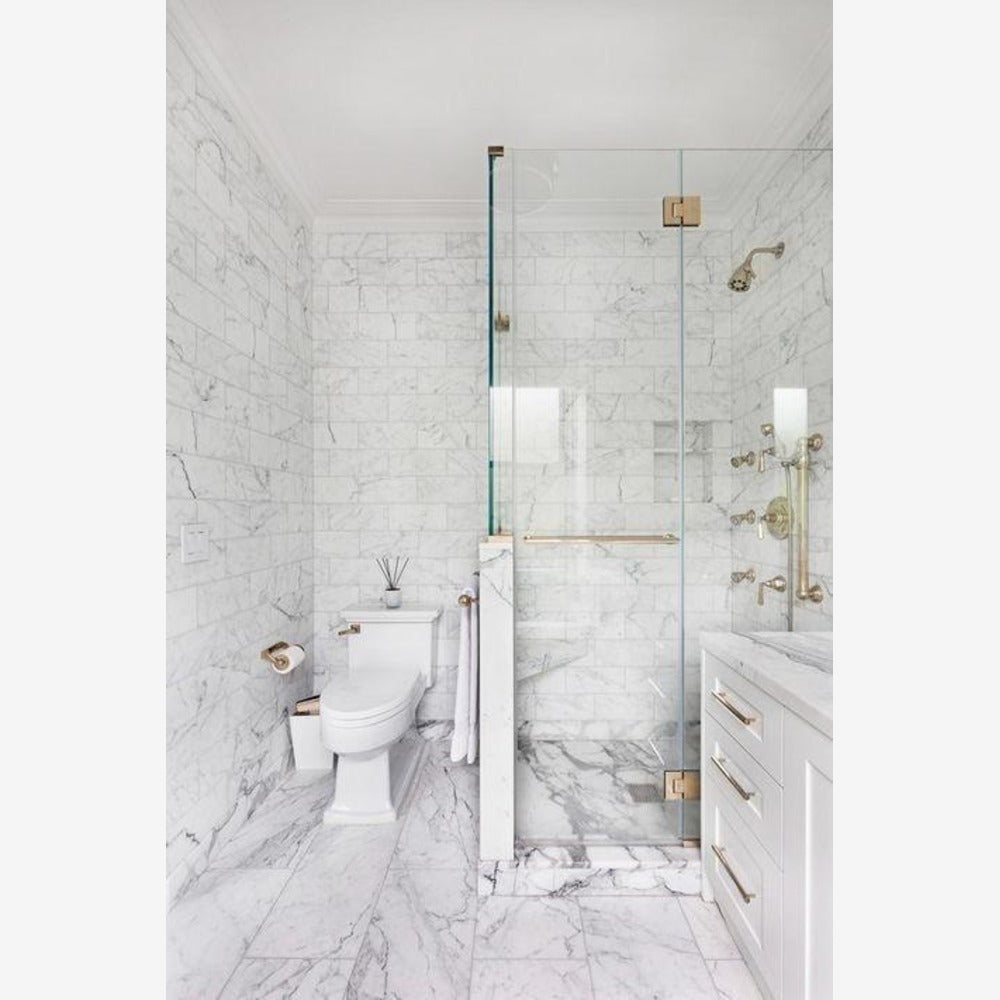 Carrara White Marble 3x6 Subway Tile Polished/Honed