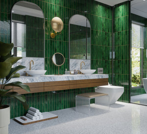 Zellure Verdal Green 2x16 Glossy Ceramic Tile