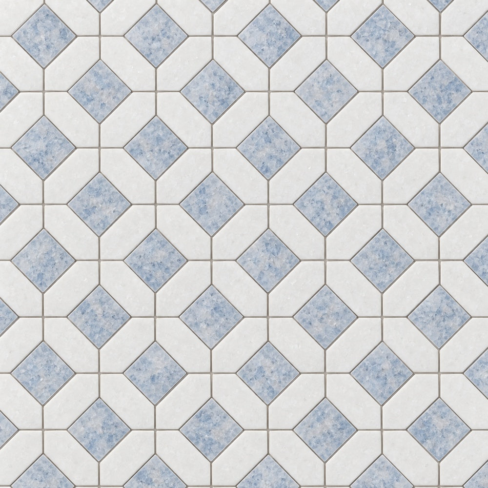 Lennox Azul Celeste Mosaic installed pattern close-up