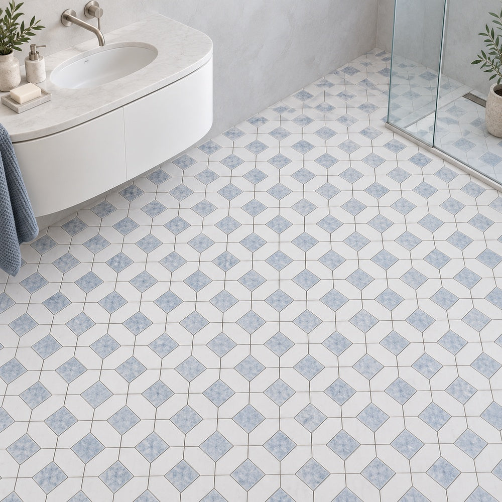 Lennox Azul Celeste Mosaic installed room scene