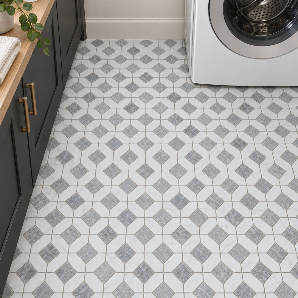 Lennox Dawn Celeste marble mosaic room installation
