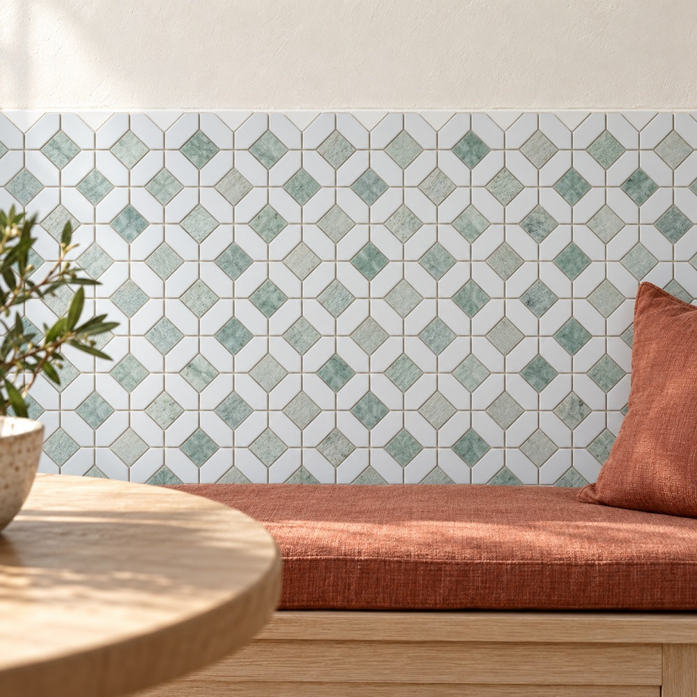 Lennox Green marble mosaic room installation