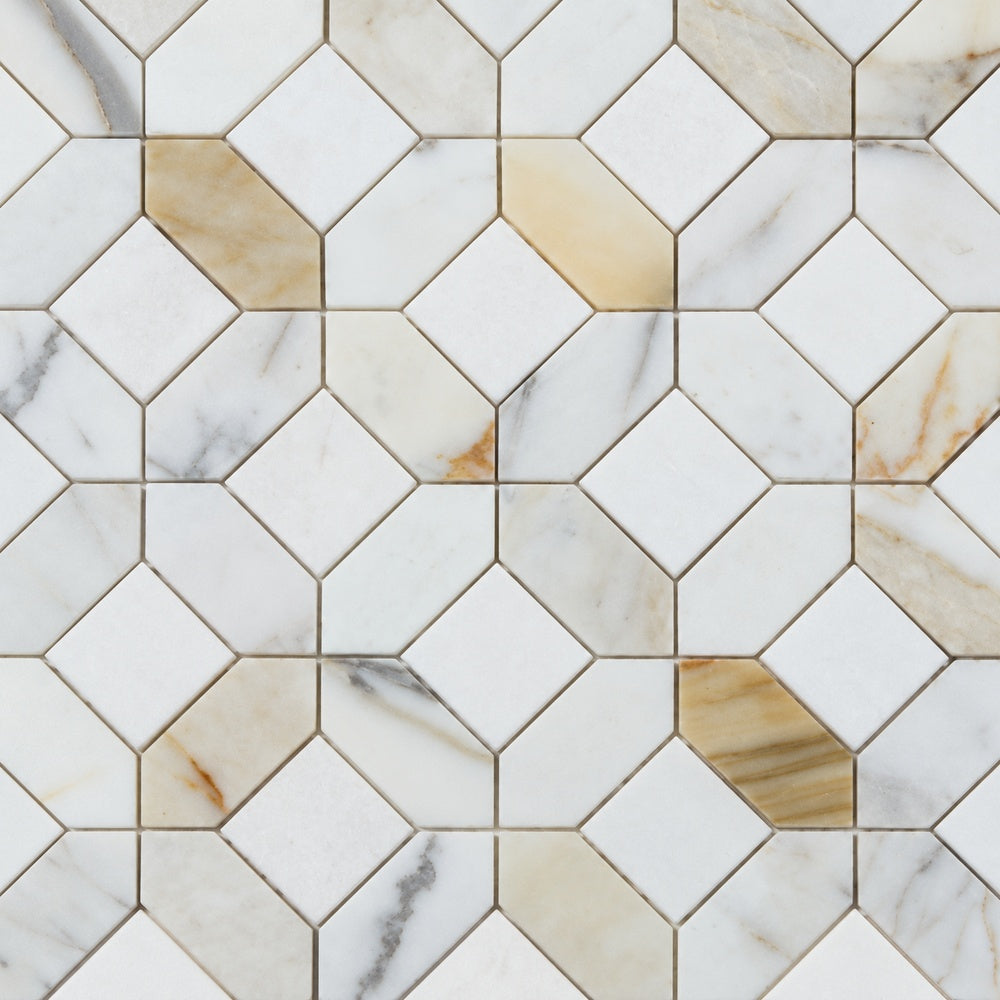 Lennox Sun marble mosaic installed close-up