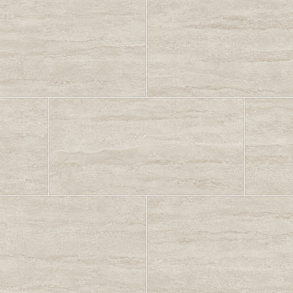 Liora Bone Veincut 12x24 R Porcelain Tile large-format installed close-up