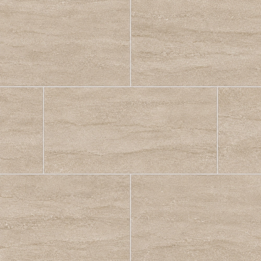 Liora Moka Veincut 24x48 R Porcelain Tile large-format installed close-up