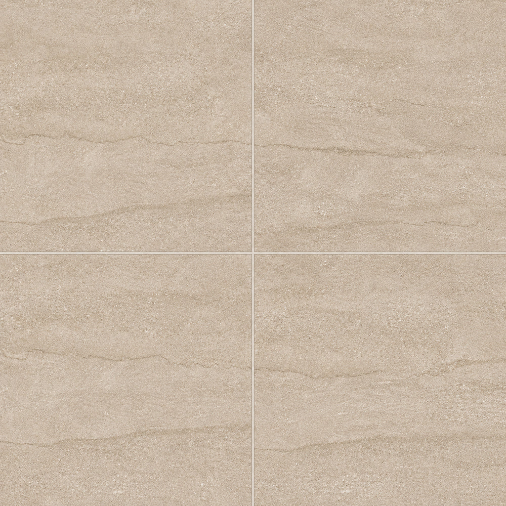 Liora Moka Veincut 48x48 R Porcelain Tile — four equal square tiles in a 2×2 installed close-up