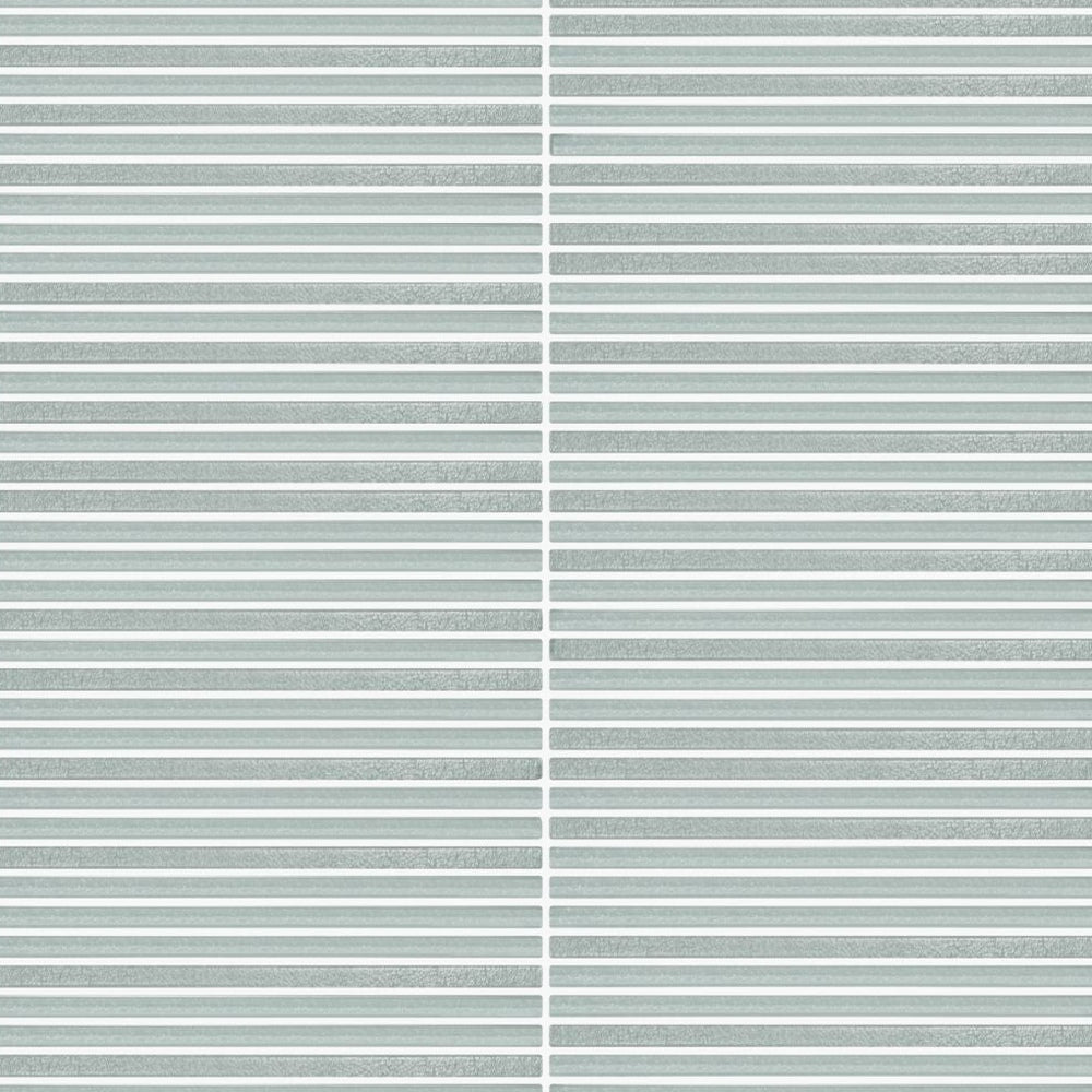 Lumina Smoke 12x12 Fluted Glass Mosaic Tile — installed close-up
