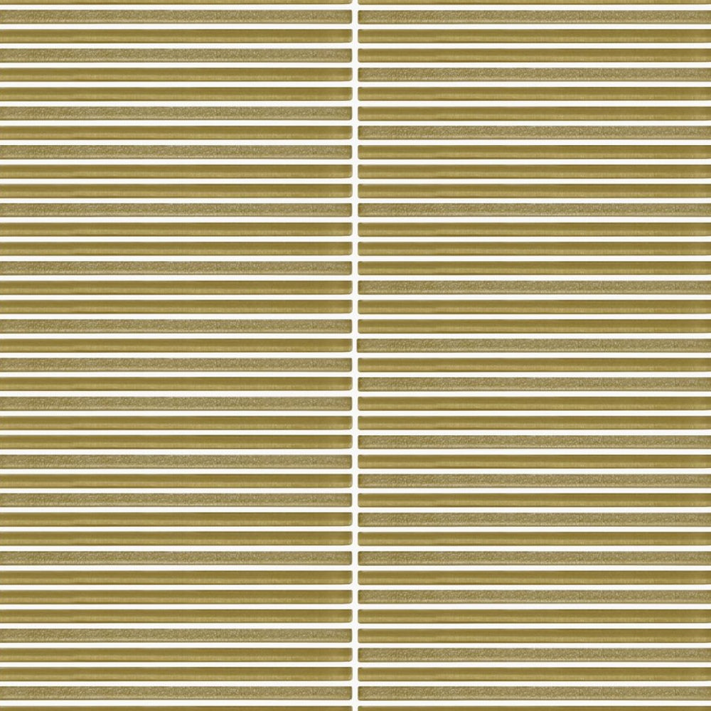 Lumina Bronze 12x12 Fluted Glass Mosaic Tile — installed close-up