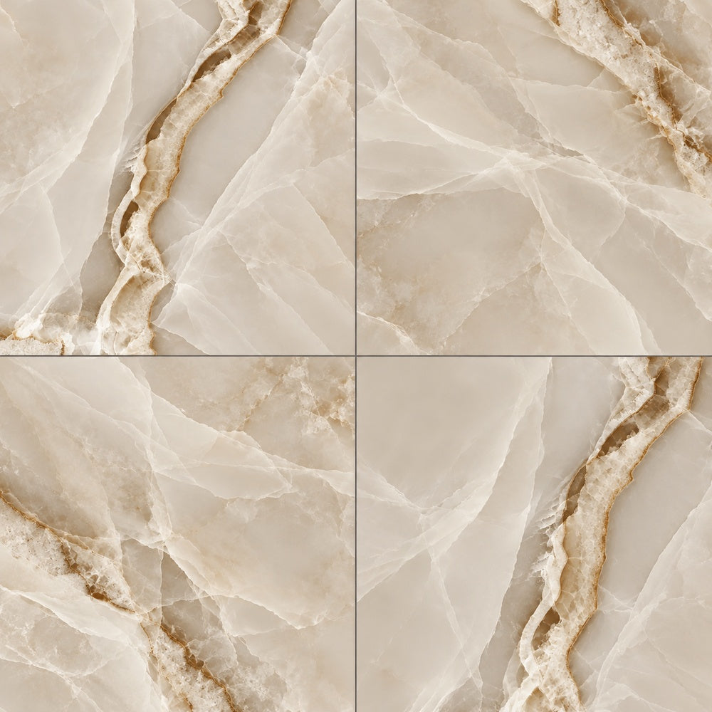 Lunara Capuccino PO 35x35 R Porcelain Tile installed close-up