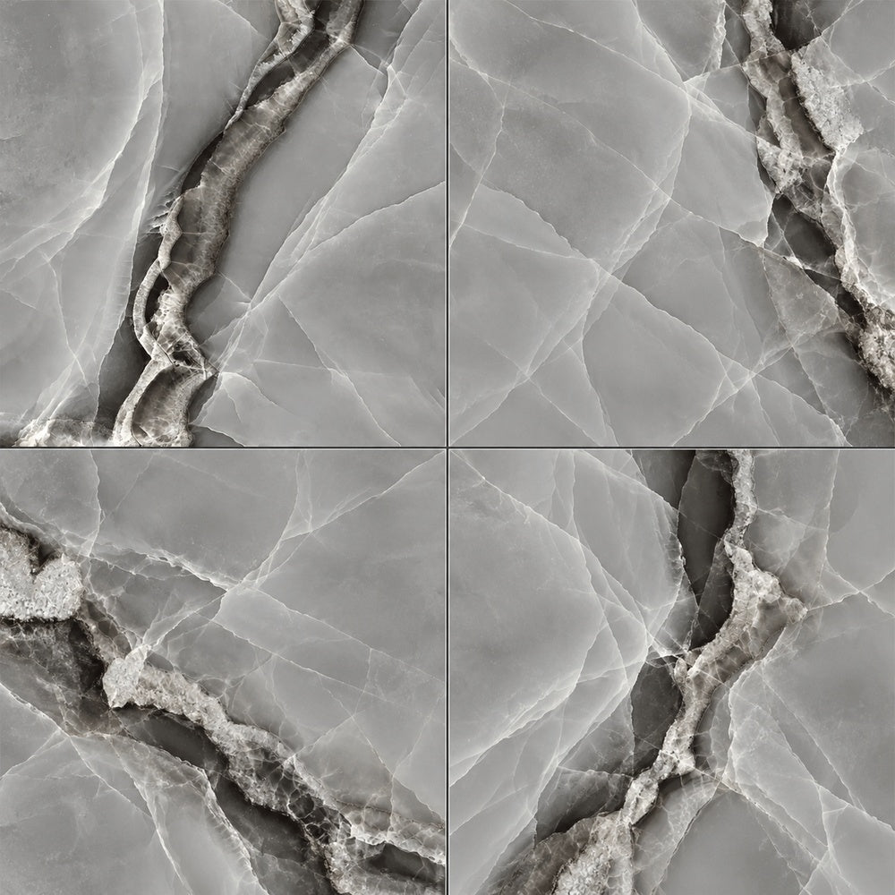 Lunara Dark PO 35x35 R Porcelain Tile installed close-up