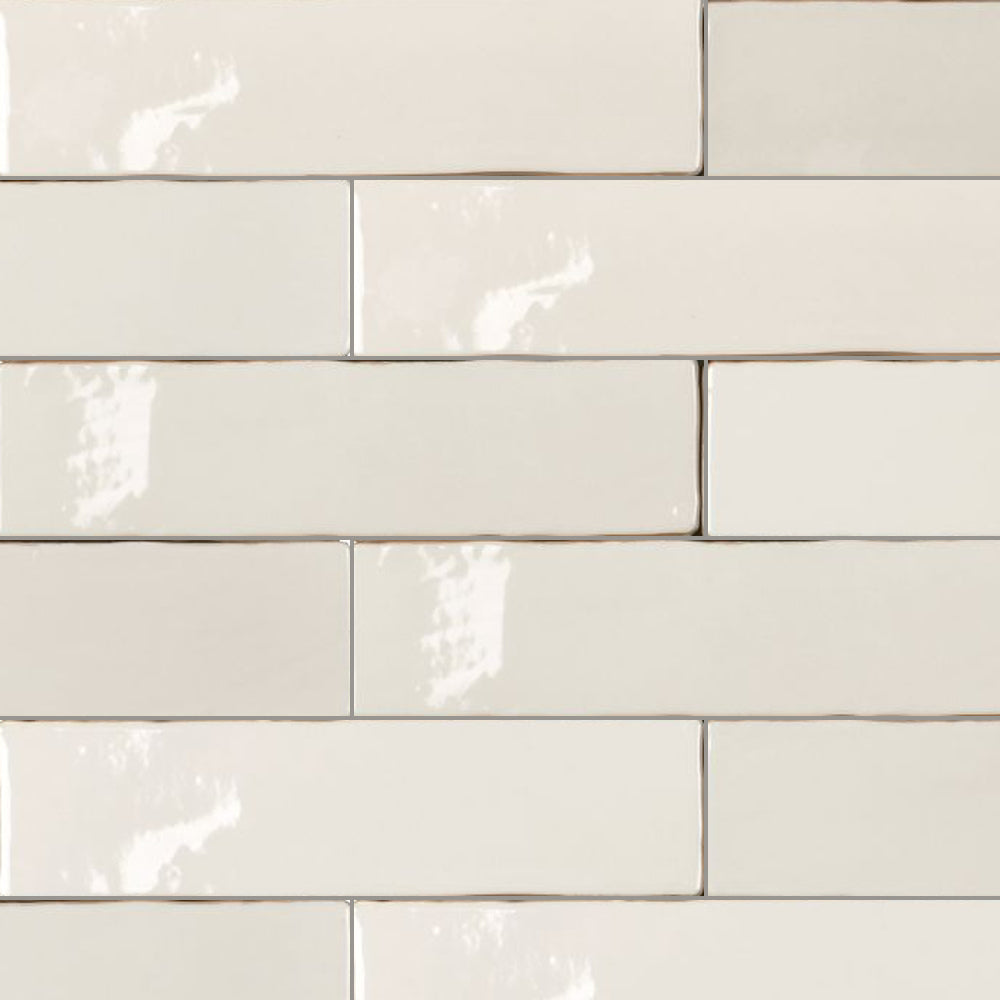 Maison Ecru 3x12 Ceramic Tile Glossy close-up