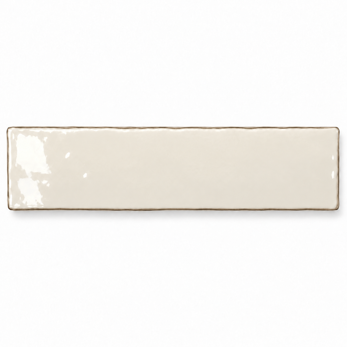 Maison ecru 3x12 glossy ceramic tile — single tile visualization