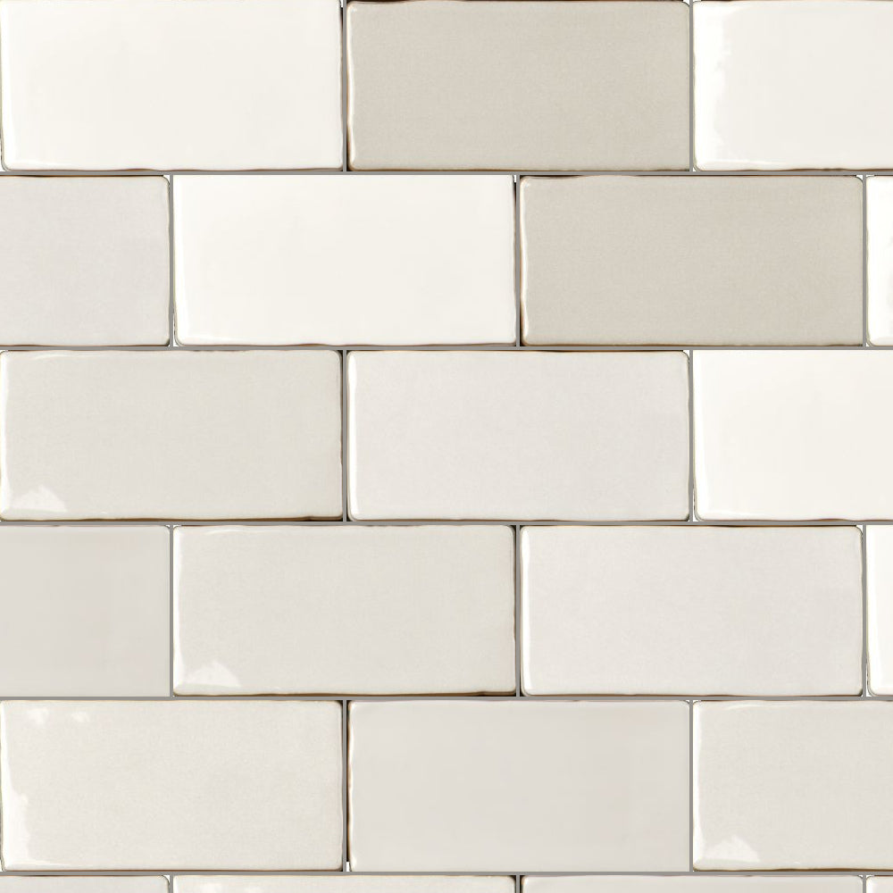Maison Ecru 3x6 Ceramic Tile Glossy close-up