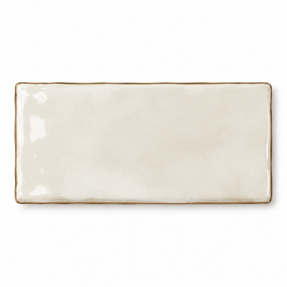 Maison ecru 3x6 glossy ceramic tile — single tile visualization