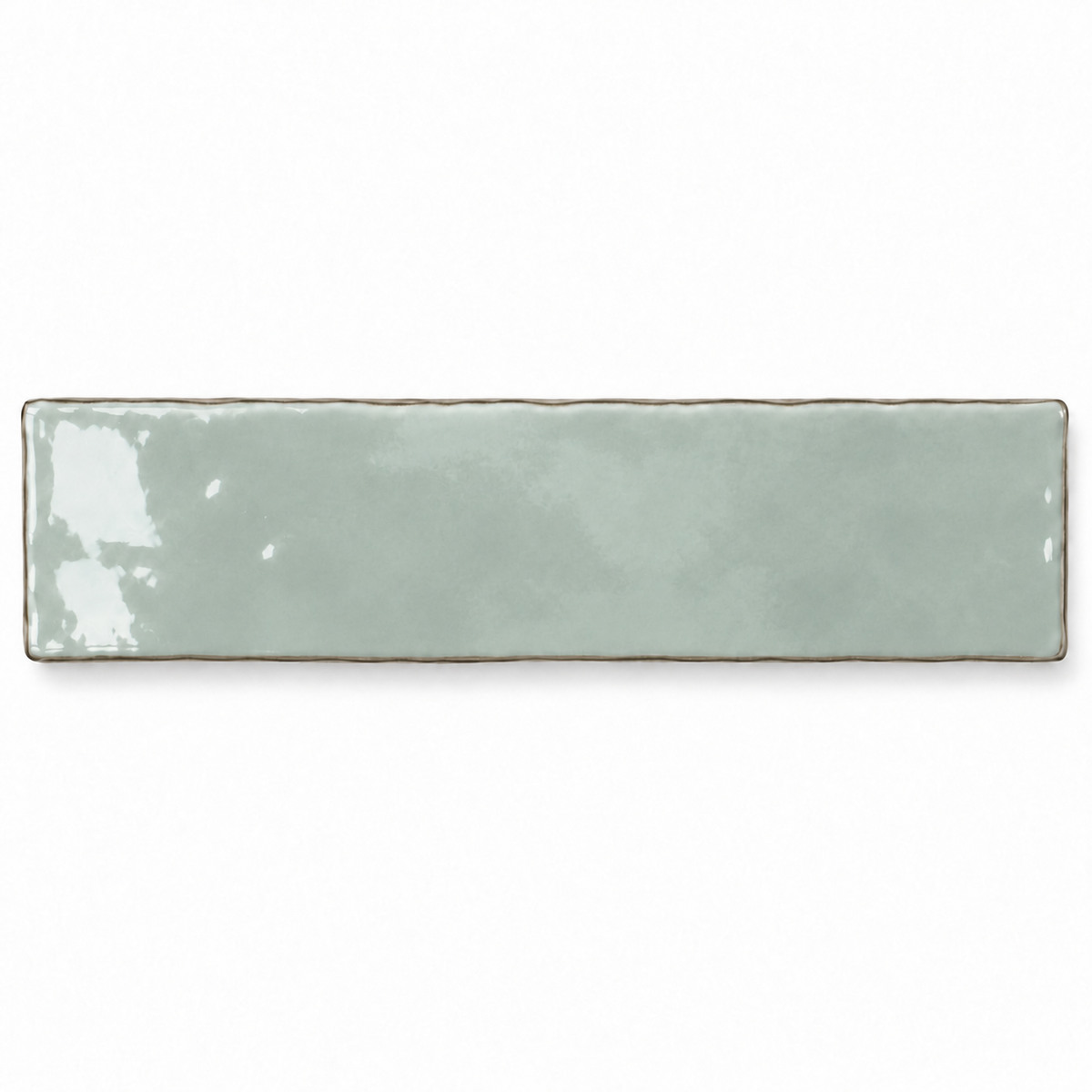 Maison watercolor 3x12 glossy ceramic tile — single tile visualization
