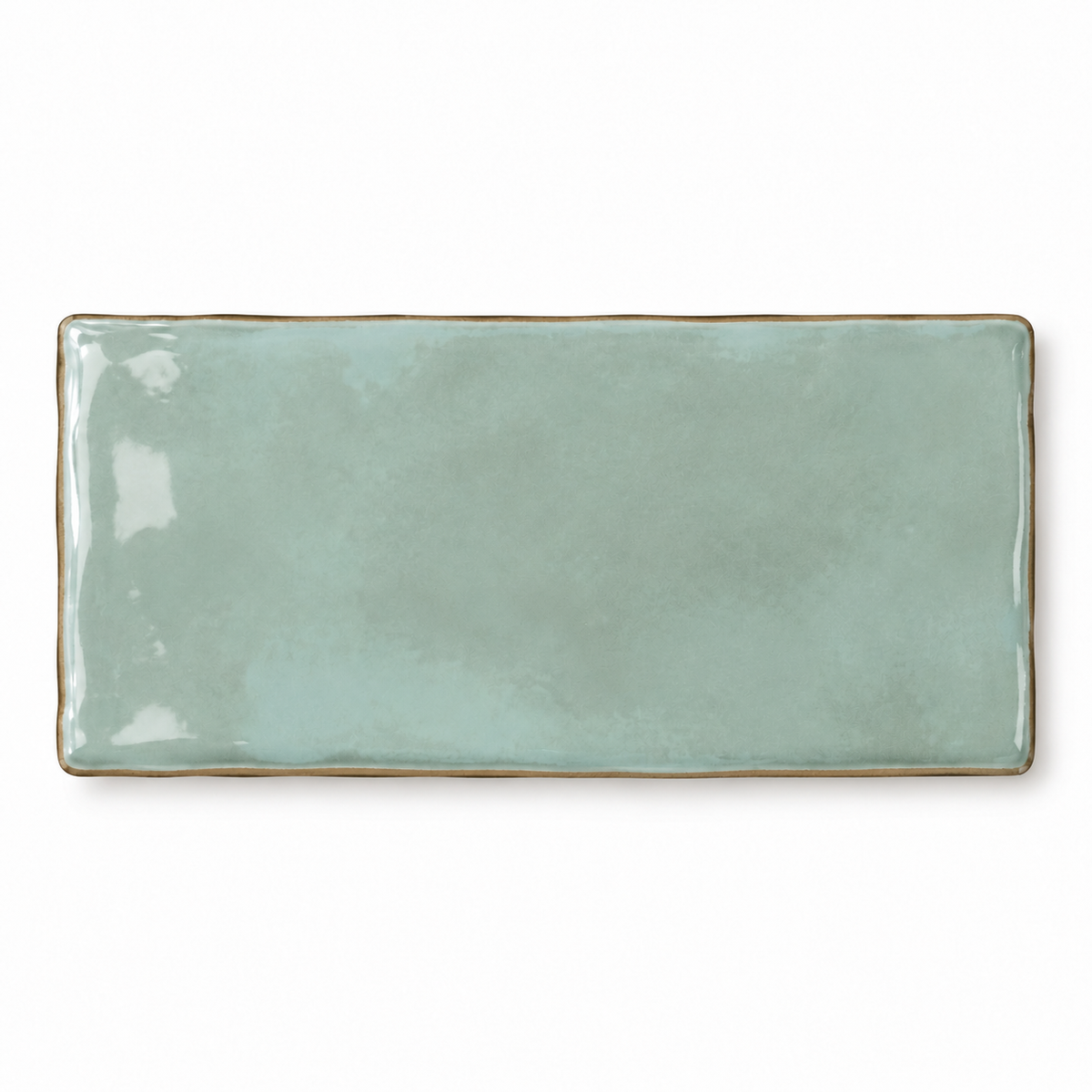 Maison watercolor 3x6 glossy ceramic tile — single tile visualization
