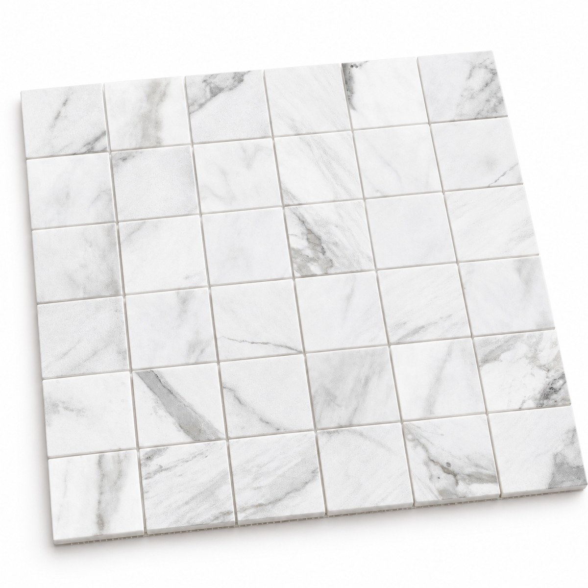 Milano Statuary White 2x2 porcelain tile — sheet view visualization