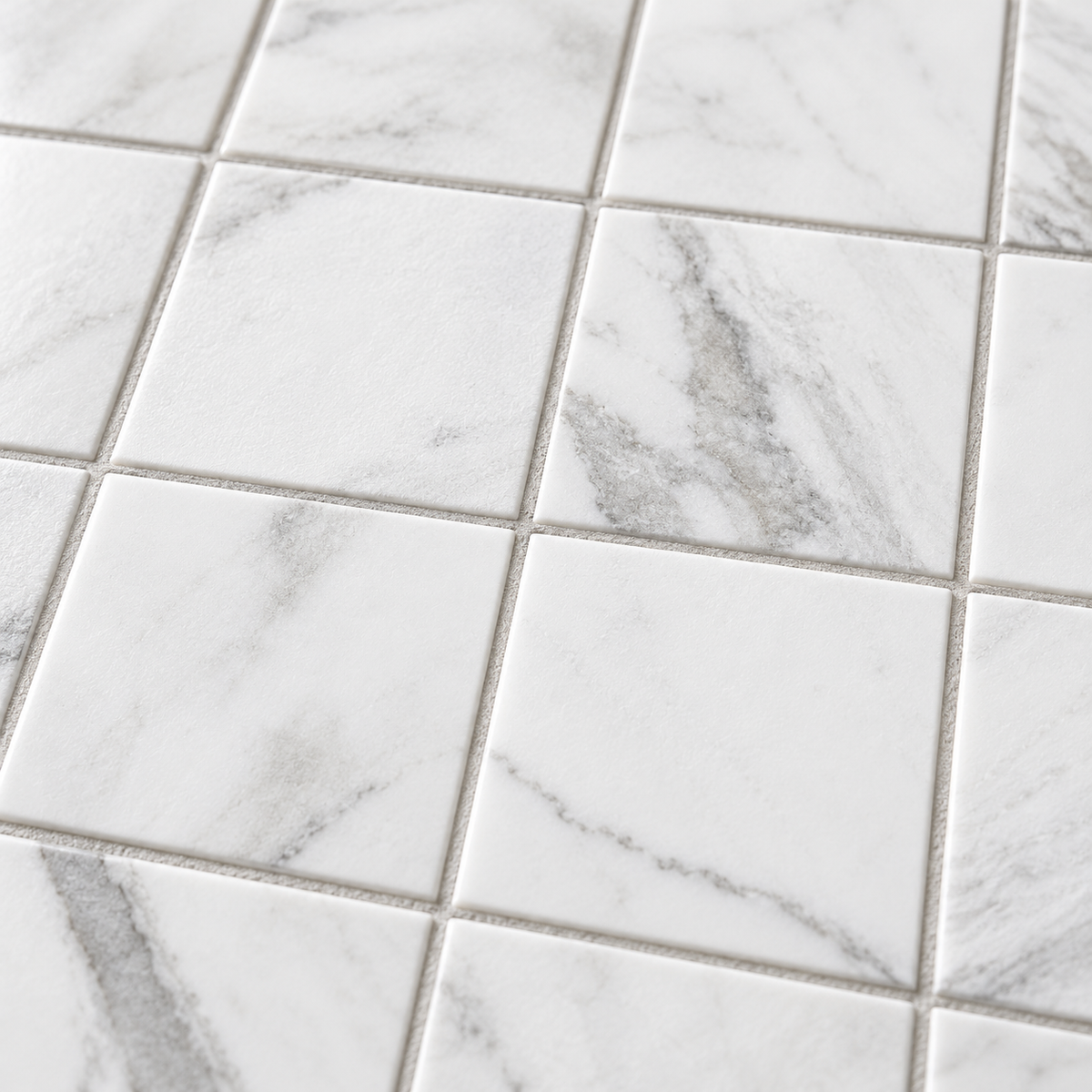Milano Statuary White 2x2 porcelain tile — surface detail visualization