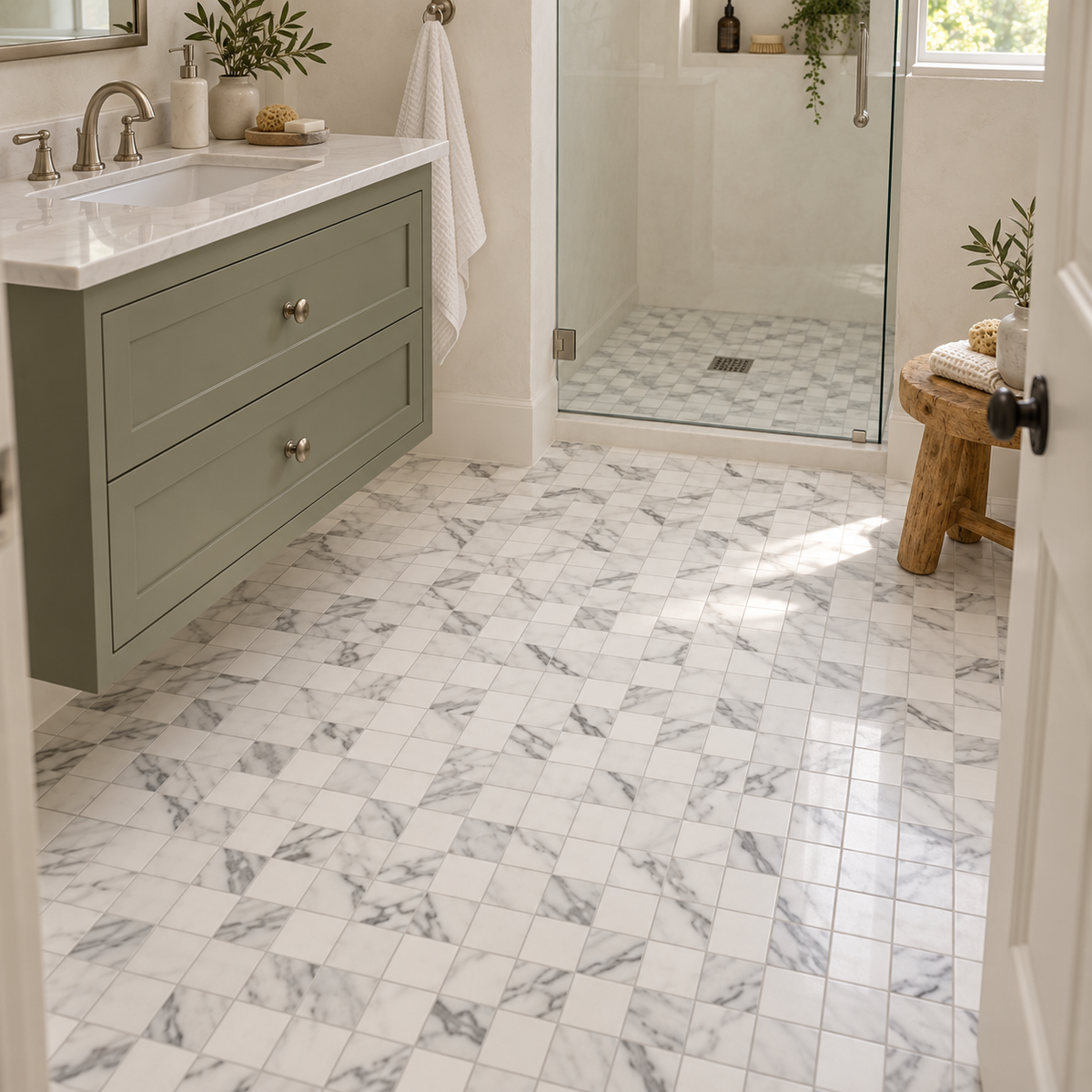 Montara Venatino 13x13-mosaic bathroom floor