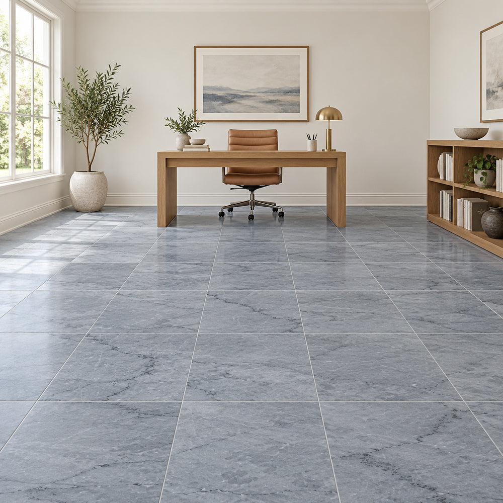 Moonstone Grey Imperiale 18X18 Polished/Honed Marble Tile — generated room installation scene