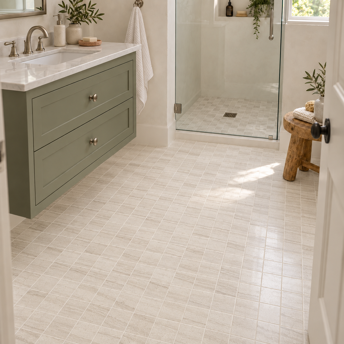Mythos arena mosaic bathroom floor