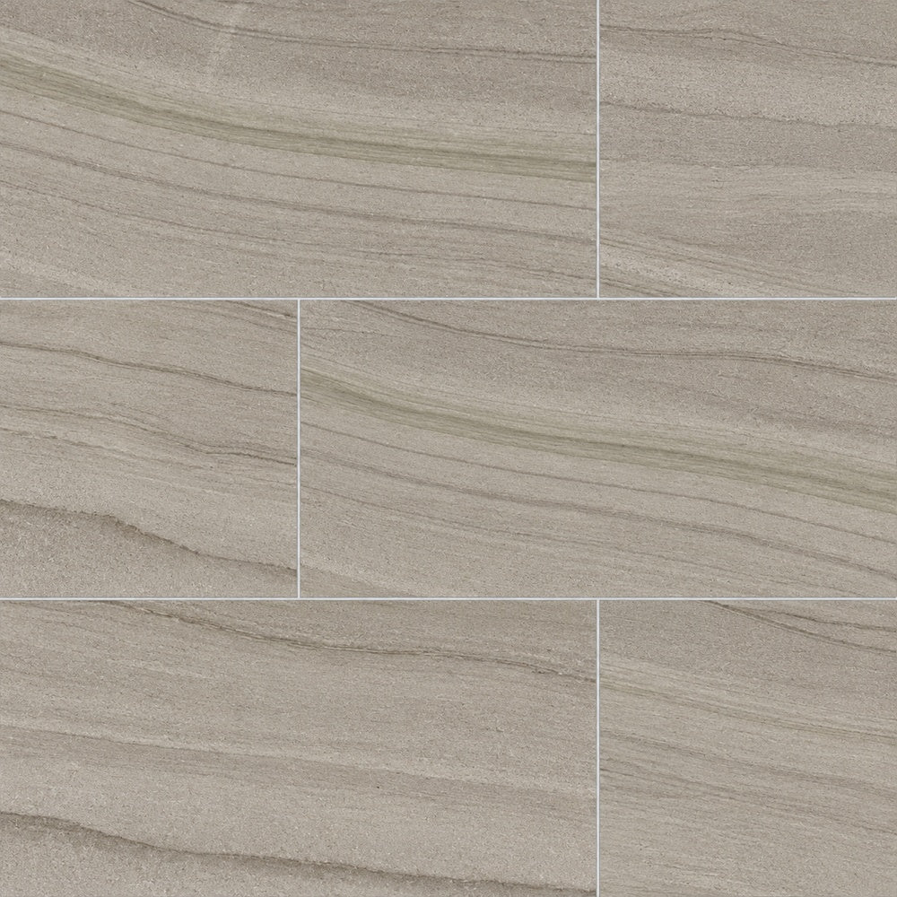 Mythos Vison 12x24 Porcelain Tile large-format installed close-up