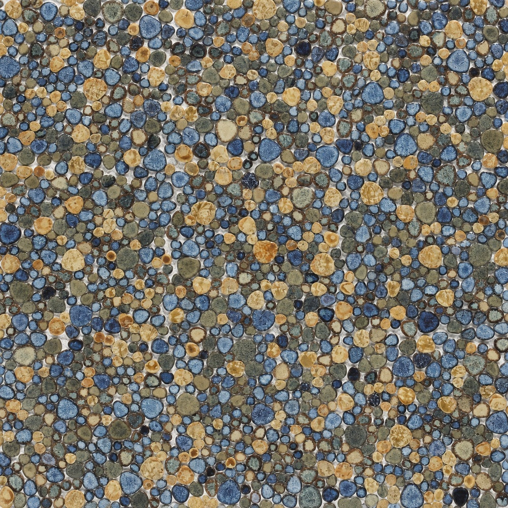 Nevis Brown Lentil Pebble Mosaic close-up