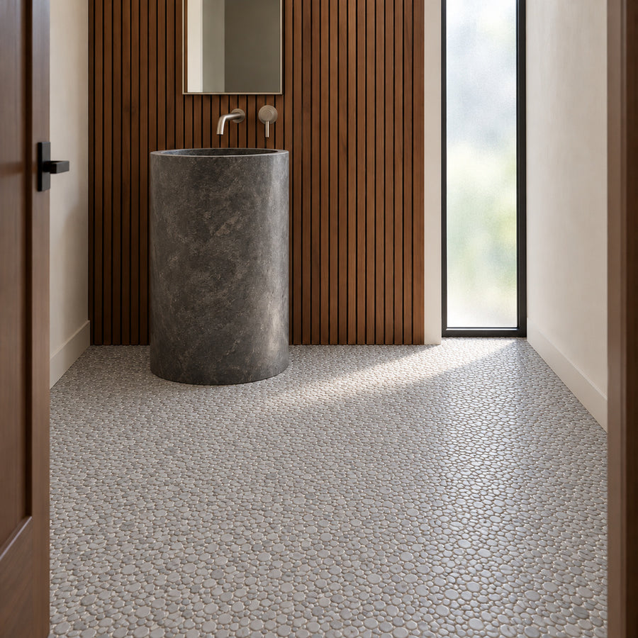 Nevis Gray Violet Pebble Mosaic