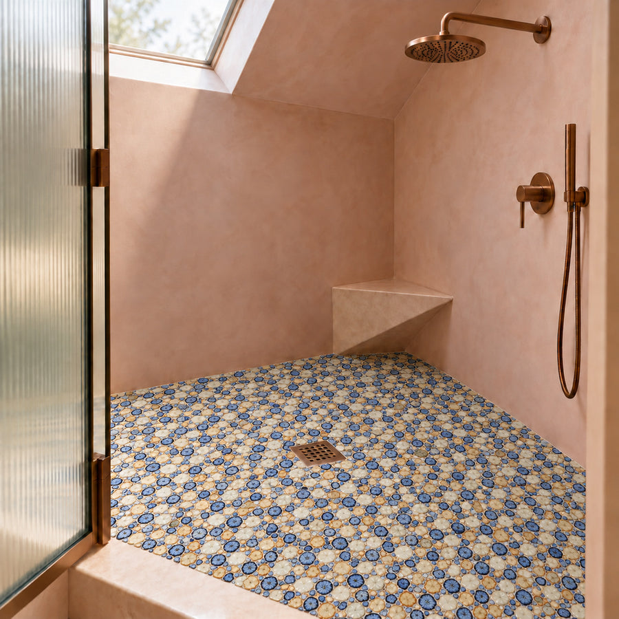 Nevis Mystic Blue Pebble Mosaic