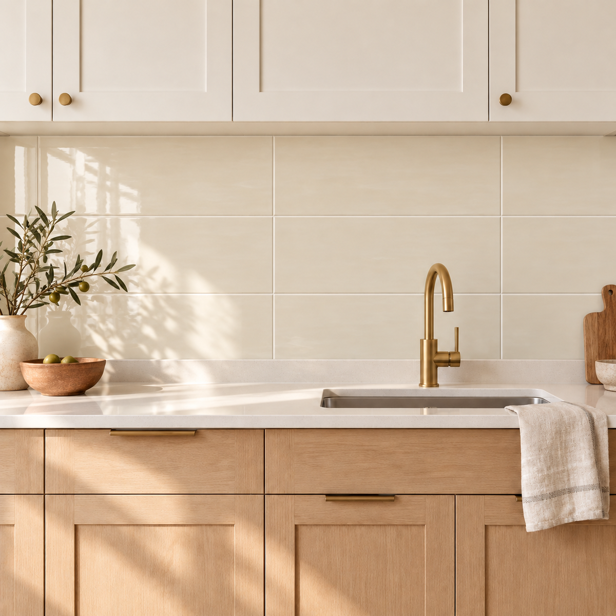 Nolara Arena 6x18 ceramic tile – kitchen backsplash scene