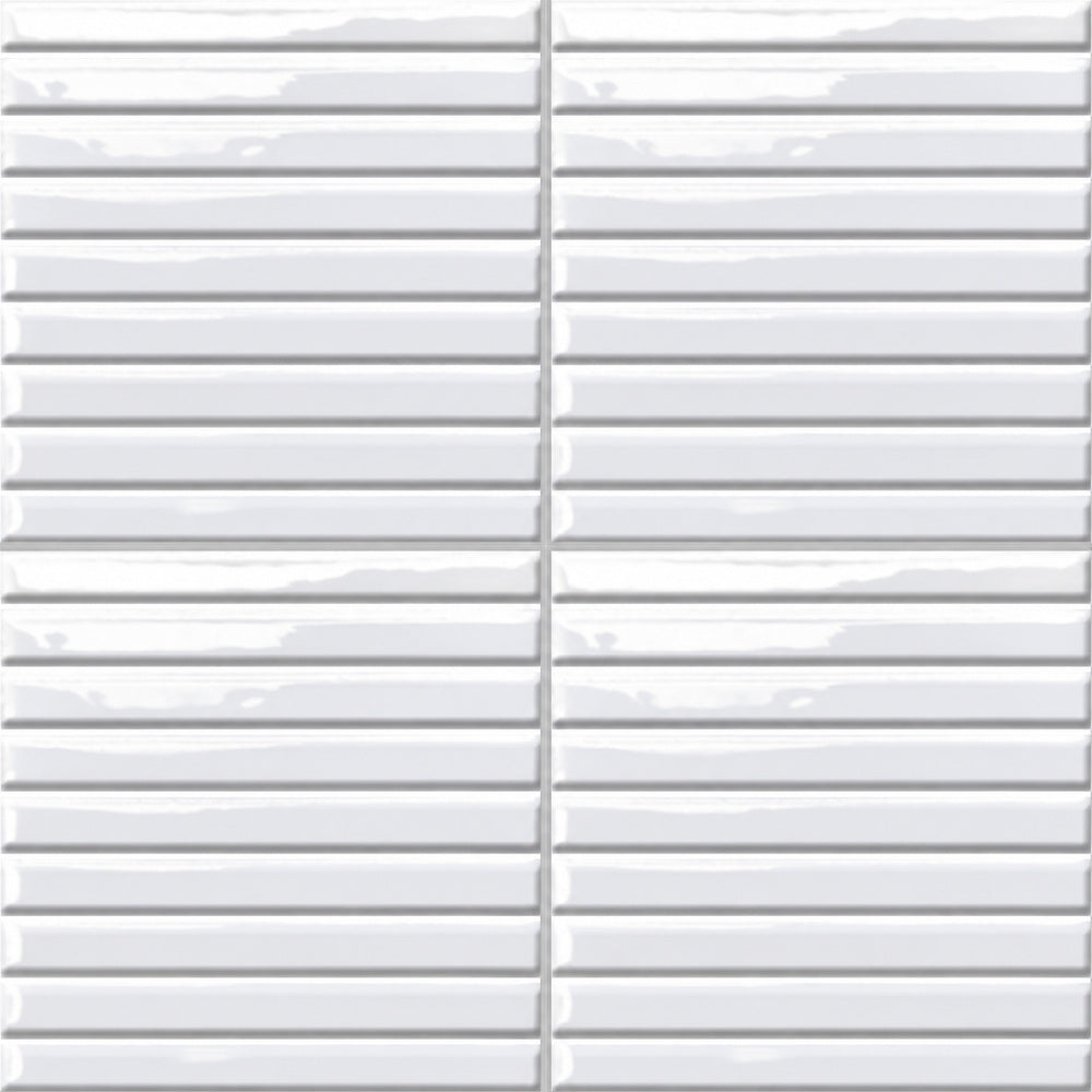 Nordika Frost 6x6 Porcelain Tile Glossy close-up — four equal 6x6 tiles in a 2x2 installed layout