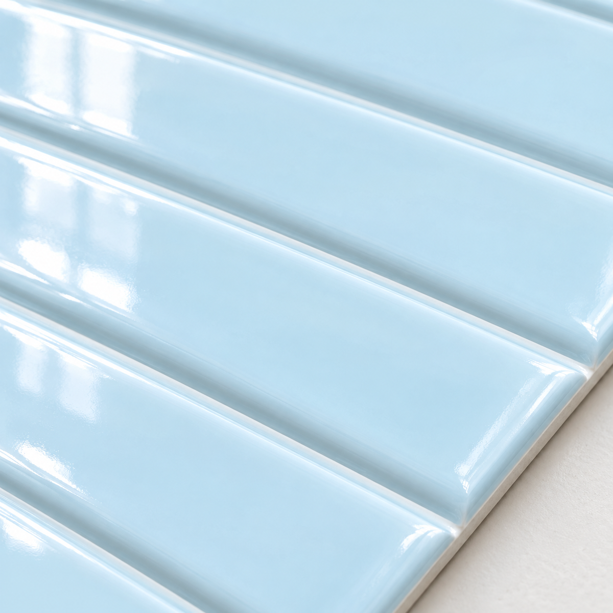 Nordika Mist 6x6 Porcelain Tile Glossy – raised glaze detail
