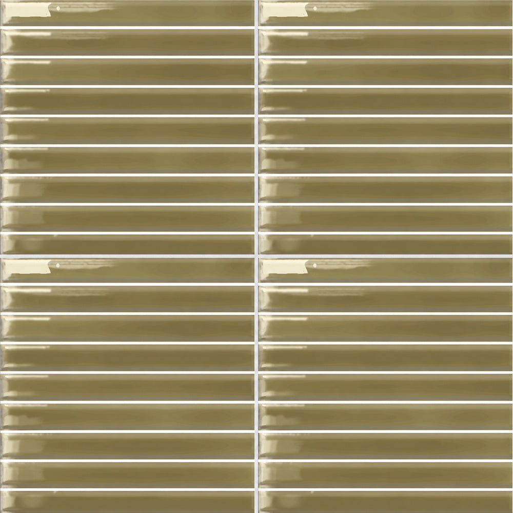 Nordika Moss 6x6 Porcelain Tile Glossy close-up — four equal 6x6 tiles in a 2x2 installed layout