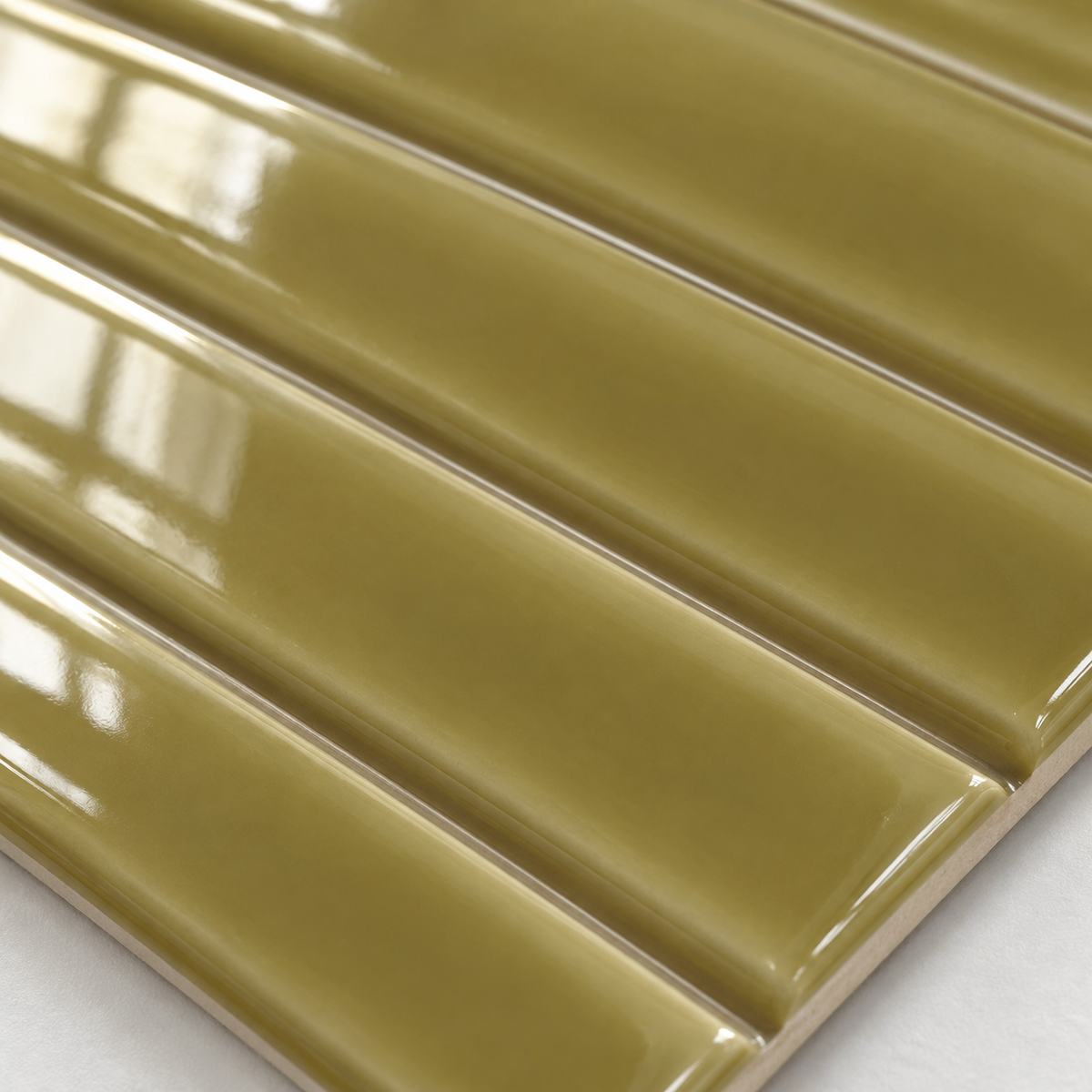 Nordika Moss 6x6 Porcelain Tile Glossy – raised glaze detail