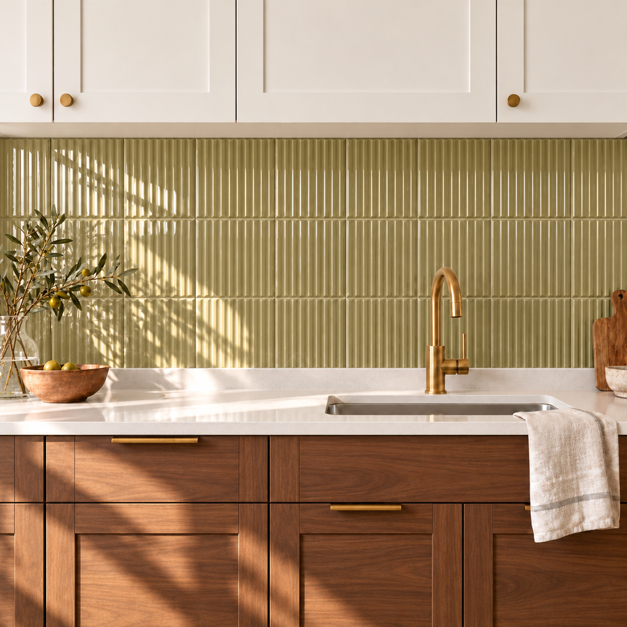 Nordika Moss 6x6 Porcelain Tile Glossy