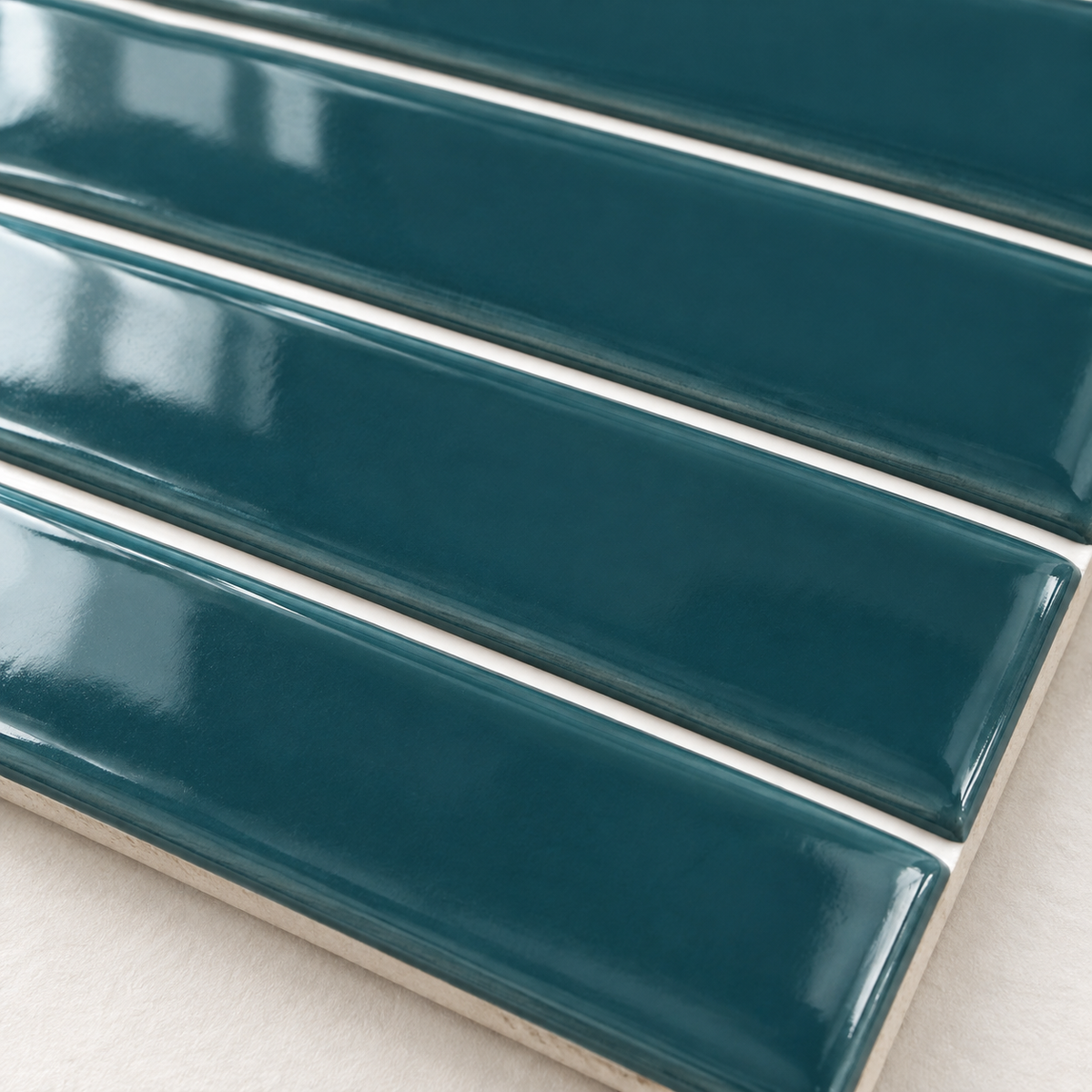 Nordika Navy 6x6 Porcelain Tile Glossy – raised glaze detail
