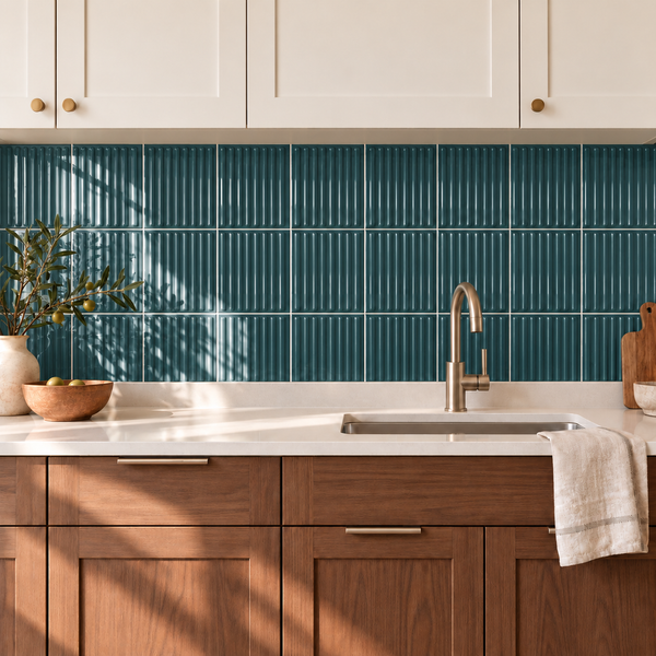 Nordika Navy 6x6 Porcelain Tile Glossy