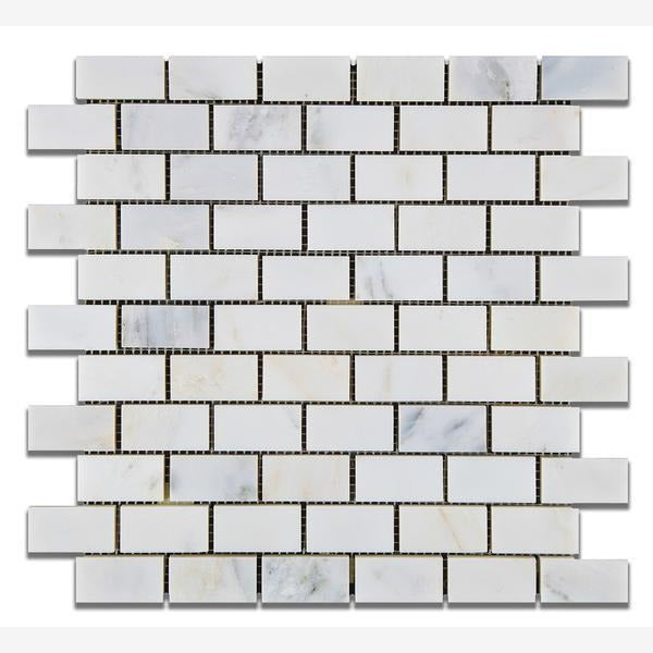 Calacatta Prestige (Asian Statuary) 1x2 Mosaic Polished/Honed Sample ...