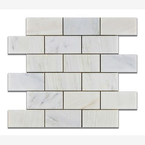 Calacatta Prestige (Asian Statuary) 2x4 Polished/Honed Subway Marble Tile - view 3