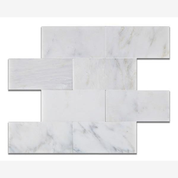 Calacatta Prestige (Asian Statuary) 3x6 Subway Tile Polished & Honed