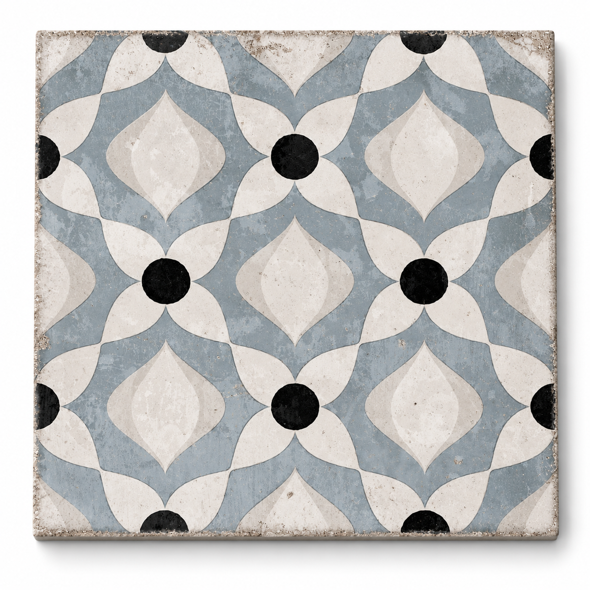 Oceanique Nantes Bleu 8x8 Porcelain Tile – single tile product photograph