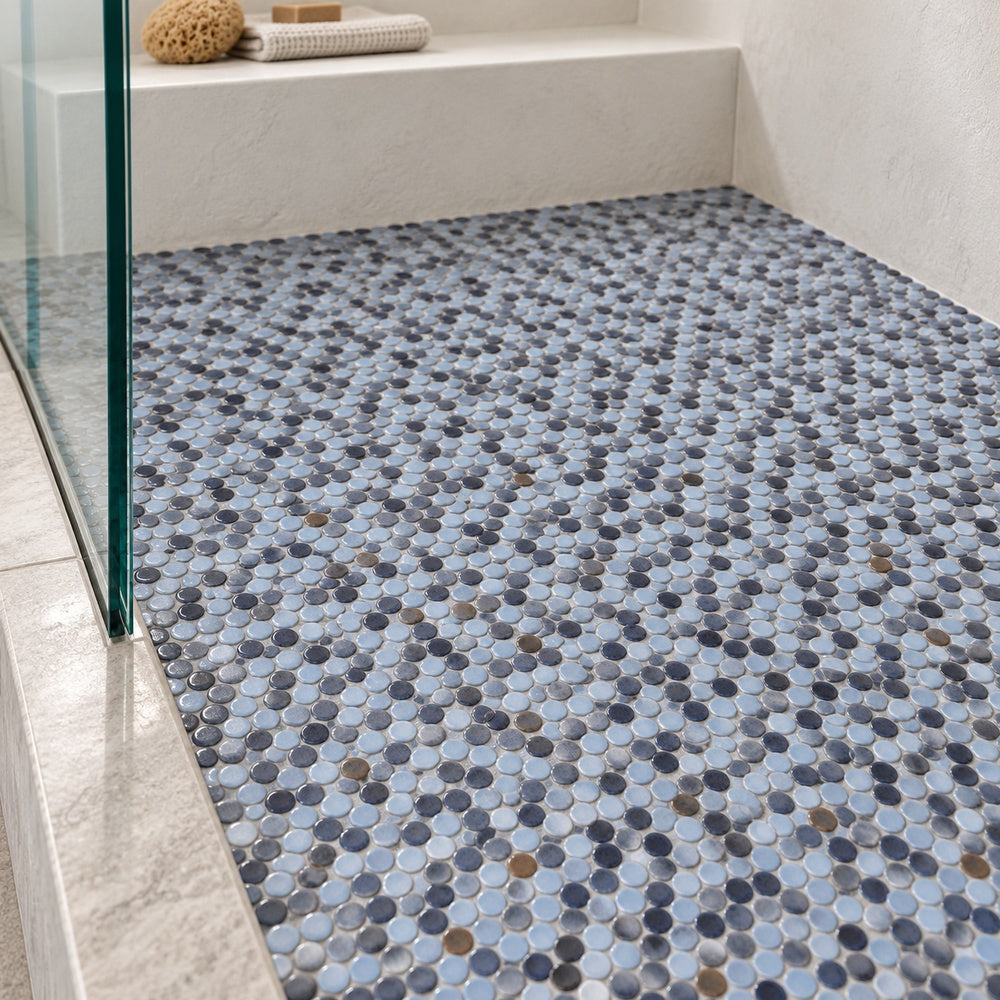 Ono Beach 11.5x12.25 Porcelain Mosaic Tile — generated installation scene