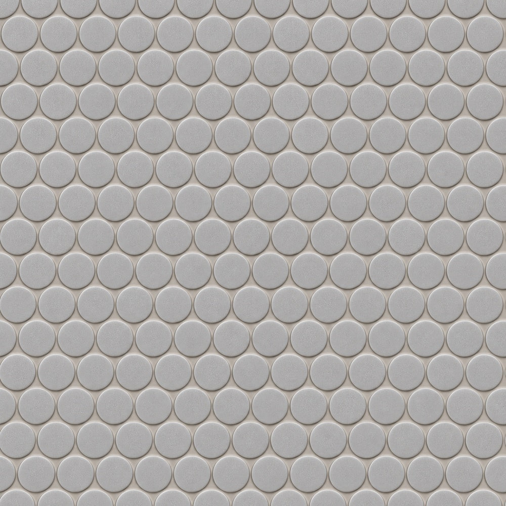 Ono City Grey 11.5x12.25 Matte Porcelain Mosaic Tile — installed close-up